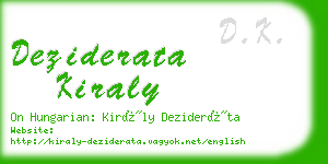 deziderata kiraly business card